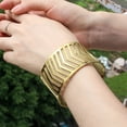 thumbnail image 6 of Fashion New Arrival Exaggerate big bangle bracelet Stainless steel bangle 2.36inches gold sliver luxury bangles for women man, 6 of 6