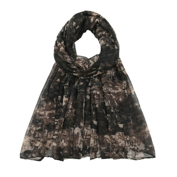 LIJCC Ladies Fashion Muslim Printed Voile Scarf Silk Scarf Hijab Shawl Women Fashion Print Chiffon Square Head Scarf Lightweight Neck Scarves Hair Neckerchief