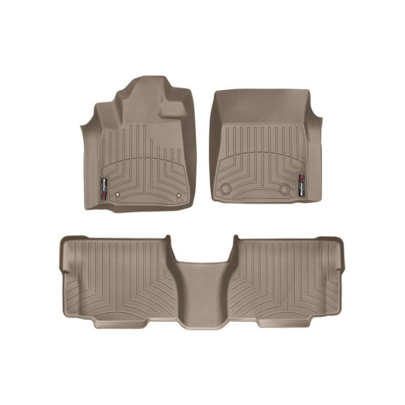 WeatherTech Custom Fit FloorLiners compatible with 2008-2011 Toyota Sequoia - 1st & 2nd Row, Tan