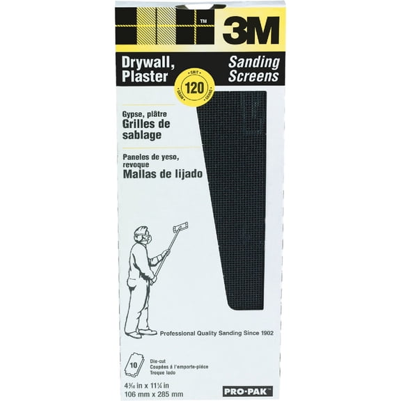 3M Drywall Sanding Screen - 120 Grit Silicon Carbide - Drywall Sandpaper Screen