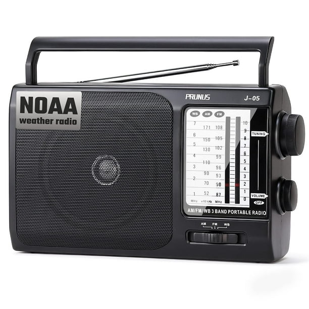 Radio portátil PRUNUS NOAA Weather AM FM con mejor recepción