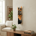 thumbnail image 4 of Wooden Tribal Giraffe Mask Orange Black Hand Carved Wall Plaque Hanging Home Decor Accent Art Unique Sculpture Handmade Handc 20" Tall x 6" Wide x, 4 of 6