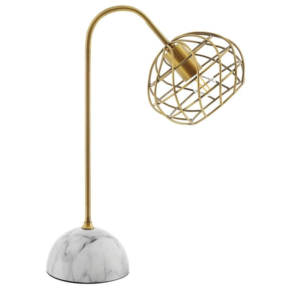 Industrial Country Cottage Farm Beach House Living Lounge Kitchen Room Table Desk Lamp Light, Brass Metal Steel, Gold