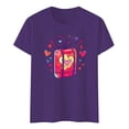 thumbnail image 4 of T-shirts de la Saint-Valentin pour Femmes 2026 Mode Manches Courtes Col Rond Cœur Graphique, 4 of 4