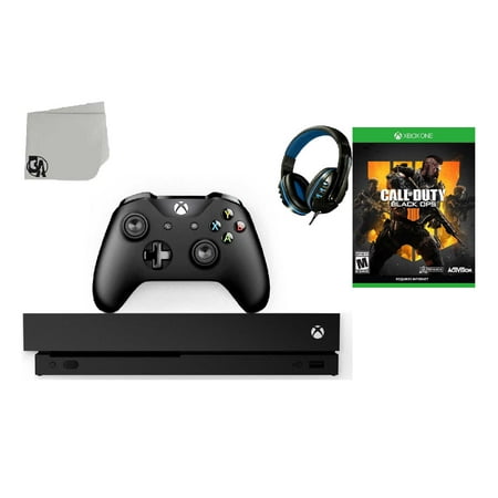 Microsoft Xbox One X 1TB Gaming Console Black with Call of Duty- Black Ops 4 BOLT AXTION Bundle Used