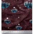thumbnail image 1 of Soimoi Rayon Crepe Fabric Tree,Moon & Sacred Geometry Galaxy Decor Fabric Printed Yard 46 Inch Wide, 1 of 3