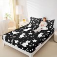 thumbnail image 4 of Manfei Teens Cartoon Cat Twin Sheet Sets for Teen, Galaxy Stars Print Twin Fitted Sheet, Kawaii Kitten Animal Flat Sheet, Breathable Home Decor, 3 Pieces, 4 of 7
