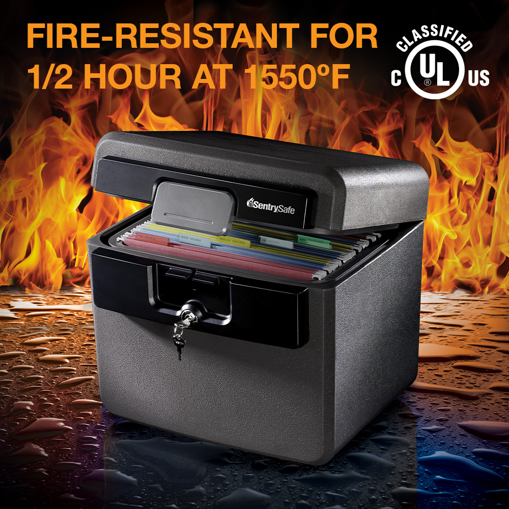 SentrySafe HD4100 Fire-Resistant and Water-Resistant Box Safe with Key ...