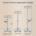 thumbnail image 5 of TVOFEK Toilet Paper Holder Freestanding Adjustable Height, Toilet Roll Holder Stainless Steel, Post Pivoting Design & Stable Weighted Base, Brushed Nickel, 5 of 16