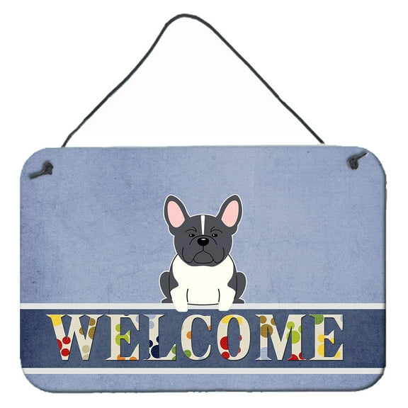 Carolines Treasures BB5593DS812 French Bulldog Black White Welcome Wall or Door Hanging Prints