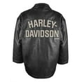 thumbnail image 2 of Harley-Davidson Little Boys' Striped B&S Faux Leather Racer Jacket - Black (6/7), Harley Davidson, 2 of 2