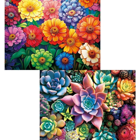 Puzzle najiaxiaowu de 300 piezas con flores y suculentas para adultos