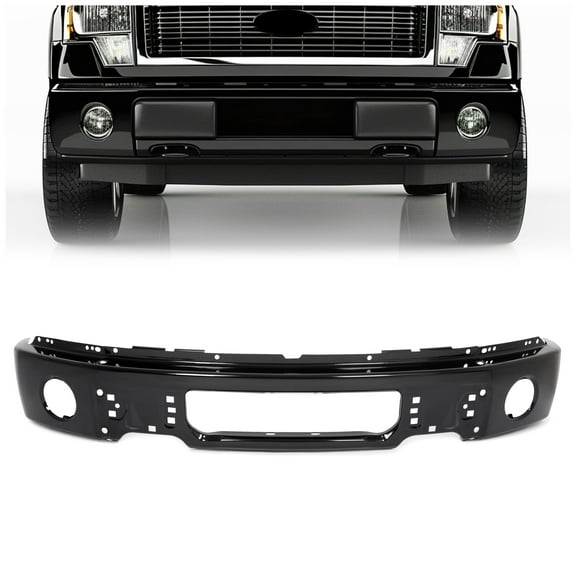 KOJEM Front Bumper Face Bar fits 2009-2014 Ford F150 F-150 w/Fog Light Holes Replace for 9L3Z17757DPTM FO1002413 Electrophoresis
