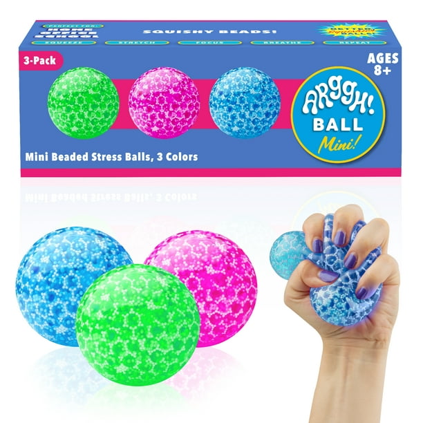 Power Your Fun 3 Pack Mini squishy Beaded Fidget Stress Balls Sensory ...