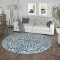 thumbnail image 7 of Madison Traditional 8' Round Dark Gray Polypropylene Indoor Area Rug, 7 of 7