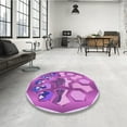 thumbnail image 4 of Ahgly Company Machine Washable Indoor Square Transitional Pastel Purple Pink Area Rugs, 8' Square, 4 of 7