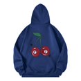 thumbnail image 5 of Puliio Womens Hoodies Cute Cherry Printed Long Sleeve Casual Pullover Hoodie Spring Fall Winter Soft Comfortable Hooded Sweatshirt With Front Pocket, 5 of 6