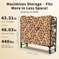 thumbnail image 2 of Bingirl 4Ft Firewood Rack Cover Set Heavy Duty Steel Log Holder Black, 2 of 6