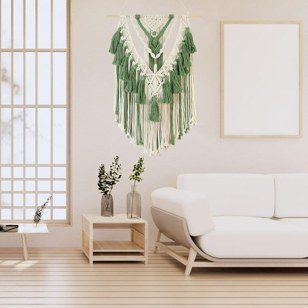 Handmade Woven Tapestry Wall Decor Woven Tapestry Macrame Wall Hanging with Chic green Walmart