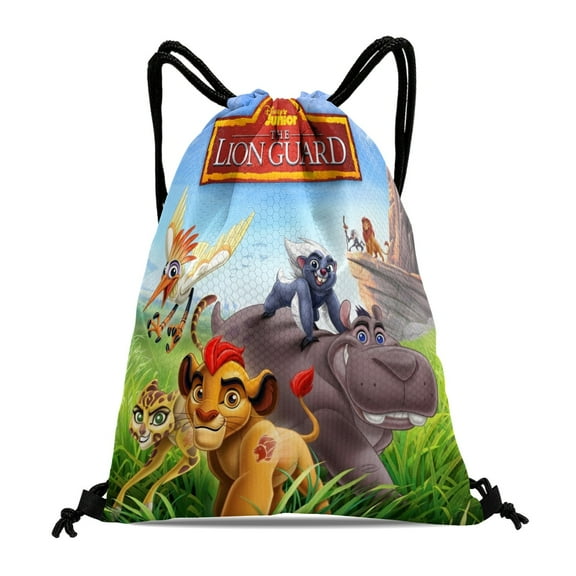 Lion Guard-theme Drawstring Backpack Sports Gym Bag Water Resistant String Bag Cinch Bag，12''X16''（30X40cm）