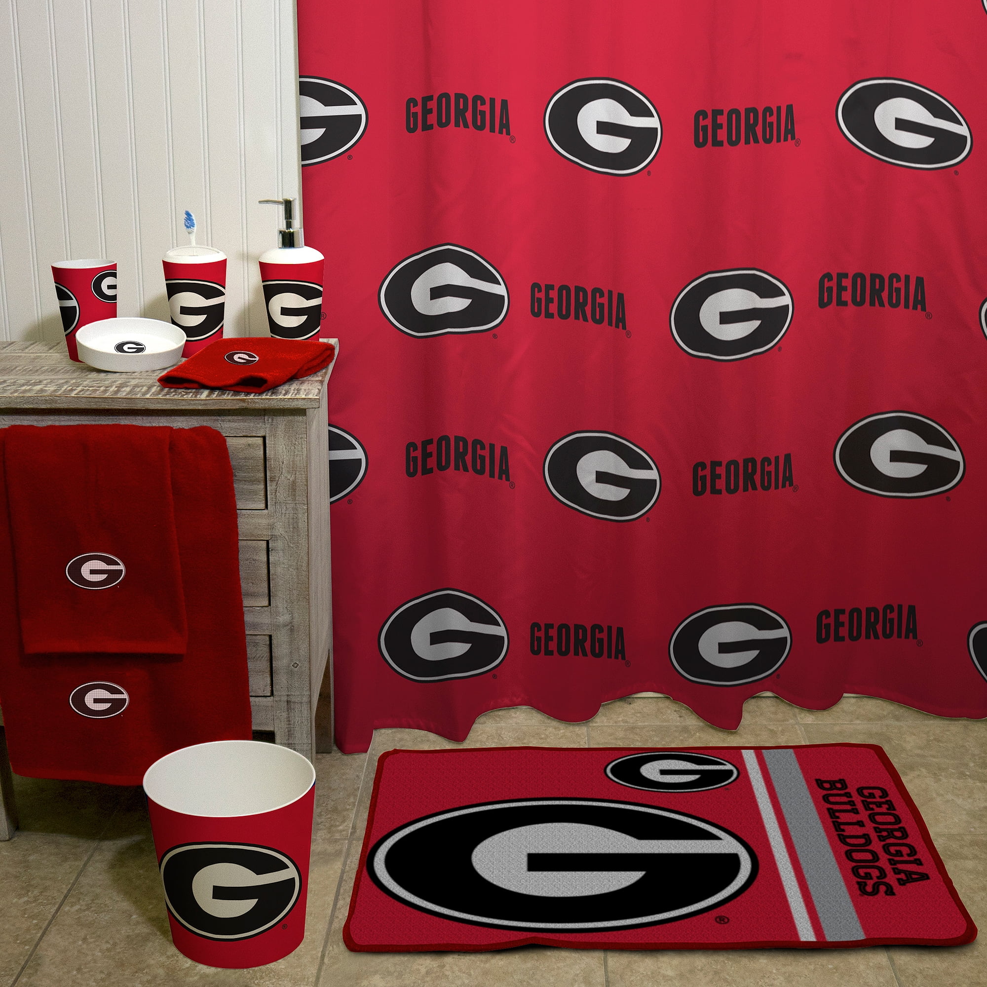 Georgia bulldogs bathroom set