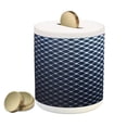 thumbnail image 1 of Dark Blue Piggy Bank, Diagonal Checkered Pattern Halftone Technology Inspired Modern Futuristic, Ceramic Coin Bank Money Box for Cash Saving, 3.6" X 3.2", Dark Blue White, by Ambesonne, 1 of 4