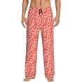 thumbnail image 2 of Picia Red Pretty Flowers Mens Soft Woven Cotton Elastic Waistband Sleep Pajama Pant Lounge Sleep Pant With Pockets And Drawstring-Small, 2 of 9