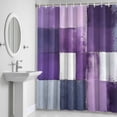 thumbnail image 5 of Abstract Color Block Shower Curtain for Bathroom Decor, Dark Purple Block Oil Painting Gradient Waterproof Fabric Shower Curtain, 72"x96" Set with 12 Hooks, 5 of 9