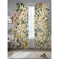 thumbnail image 3 of Green Botanical Semi Sheer Curtains 96 Inch Length 2 Panels Set, Vintage Plant Flowers Garden Leaf Motifs Sheer Kitchen Curtain Privacy Voile Window Curtain for Living Room Bedroom Rod Pocket Drapes, 3 of 7