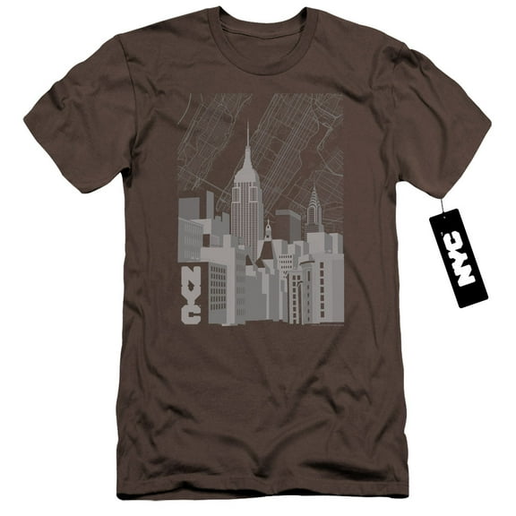 New York City Manhattan Monochrome Premium Adult 30/1 T-Shirt Charcoal