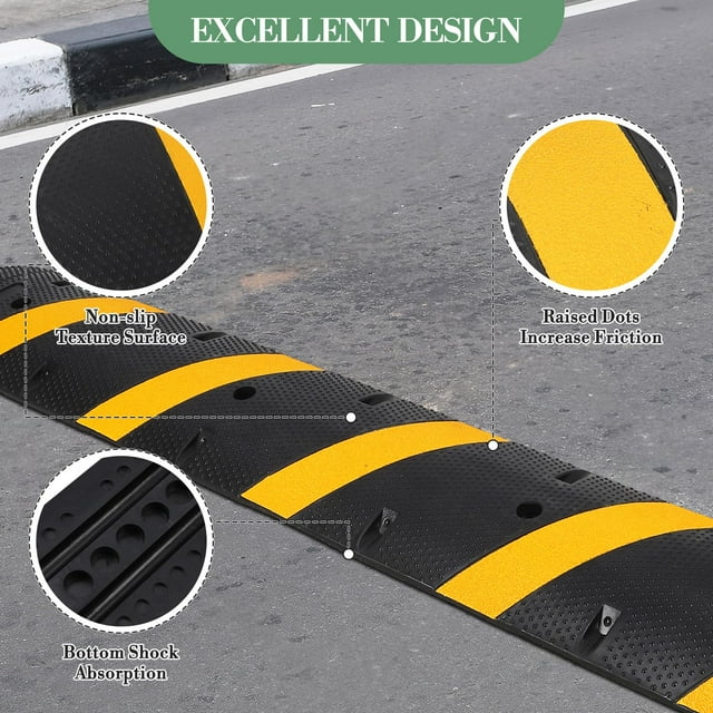GloryStar rotector Ramp for Asphalt, Concrete & Gravel Roads - Modular 2-Channel Design with 6 Bolt Spikes -Curb Ramps for Driveway