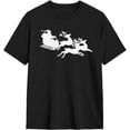 thumbnail image 2 of Camisetas de algodón para hombre con trineo de Papá Noel navideño, camisetas básicas informales de cuello redondo, camisetas de moda de manga corta., 2 of 6