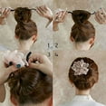 thumbnail image 3 of 5-Piece Hair Bun Maker, Easy Fast Snap Roll Bun Tool, Original Bun Tool, Donut Hair, Perfect Bun Makers, Flowers Lace Pearl Hair Ornaments Girls Ladies, 3 of 8