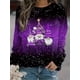 thumbnail image 5 of Plus Size Christmas Top, Women's Plus Christmas Dwarf & Slogan Print Ombre Long Sleeve Round Neck Slight Stretch Top, 5 of 5