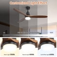 thumbnail image 4 of Sofucor 60" Black with Brown Blades Modern Ceiling Fan with Light and Remote, 4 of 13