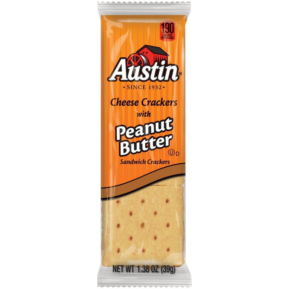 Austin, Sandwich Crackers, Cheese Crackers with Peanut Butter, 62 oz