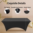 thumbnail image 5 of Qucyy 2 Pack 8 Ft Spandex Rectangular Tablecloth,Washable,Wrinkle Resistant,Stretchable Rectangular Black Tablecloth,Suitable for Weddings,Banquets,Cocktail Parties,Supplier Booths, 5 of 5
