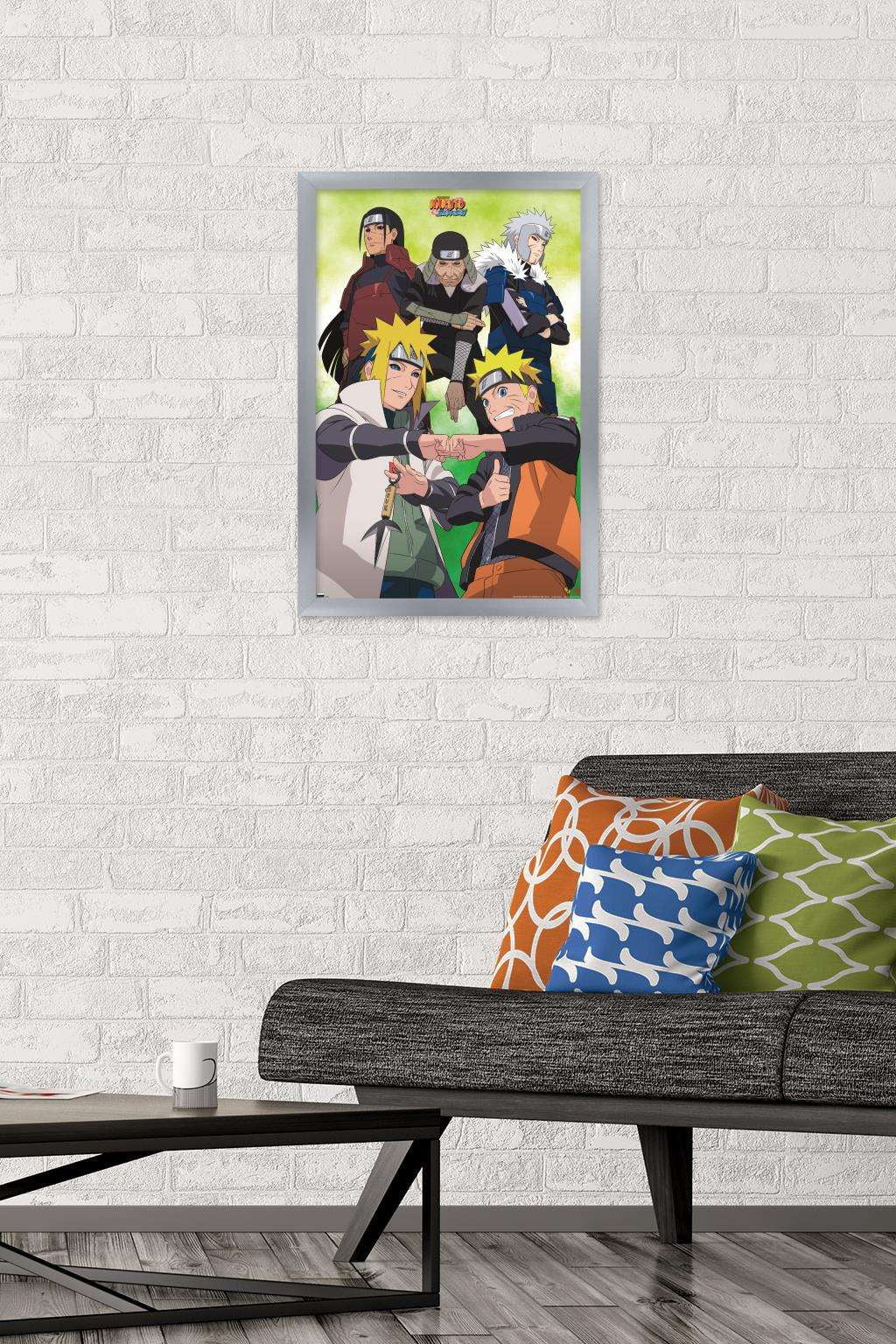Naruto - Green Wall Poster, 14.725" x 22.375", Framed
