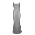 thumbnail image 1 of Fortune Robe Moulante Tricotée pour Femmes Couleur Unie Bretelles Basses Robes Longues Unies, 1 of 2