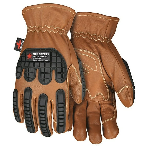 Mcr Safety Leather Gloves, Cut Level A4 ,XL 1 PR MU3634KXL