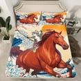 YST Funny Anime Bed Sheets Set for Kids Boys Girls Cat Riding Horse