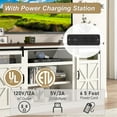 thumbnail image 2 of Farmhouse Coffee Bar Cabinet with Outlet USB Charging, 66'' Large Buffet Sideboard with Sliding Barn Doors & Adjustable Shelves for Kitchen Living Room, 2 of 9