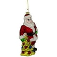 thumbnail image 4 of Northlight Classic Santa with Tree Hanging Glass Christmas Ornament - 5.75" - Red, 4 of 5