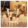 wangc123 3 Pieces Lighted Christmas Reindeer Family, Xmas Lighted Deer