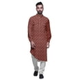 thumbnail image 2 of Atasi Style Asymétrique Kurta pour Hommes Imprimée Longue Chemise Kurta Décontractée, 2 of 6