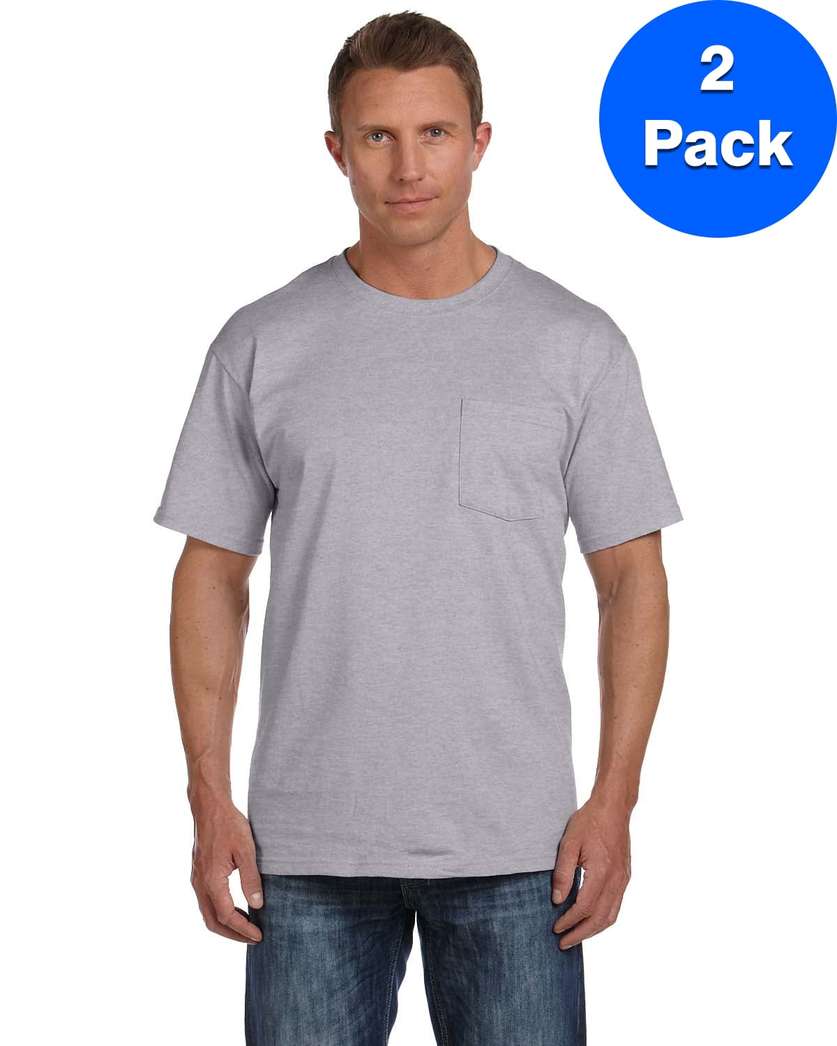 Mens 5 oz. Heavy Cotton HD Pocket TShirt 3931P (2 PACK)