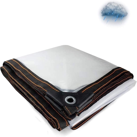 EIGTHTAIL Clear Tarp 6.5x13ft Waterproof Clear Tarps with Grommets Clear Greenhouse Tarp Dustproof Rainproof Tarpaulin Sheet Ground Sheet Covers PE for Patio Furniture Cars