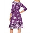 thumbnail image 3 of Women's Cocktail Dresses 3/4 Sleeve Vintage Wedding Guest Christmas Dress for Holiday Parties and Special Events,Purple,XL, 3 of 5
