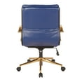 thumbnail image 4 of OSP Home Furnishings Mid-Back Faux Leather Chair with Gold Finish in Navy Faux Leather, 4 of 5
