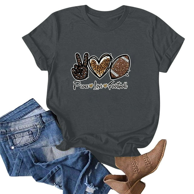 Blouses pour Femmes Mode pour Femmes Imprimé Manches Courtes Blouse Ample T-Shirt Drôle à Col Rond Hauts
